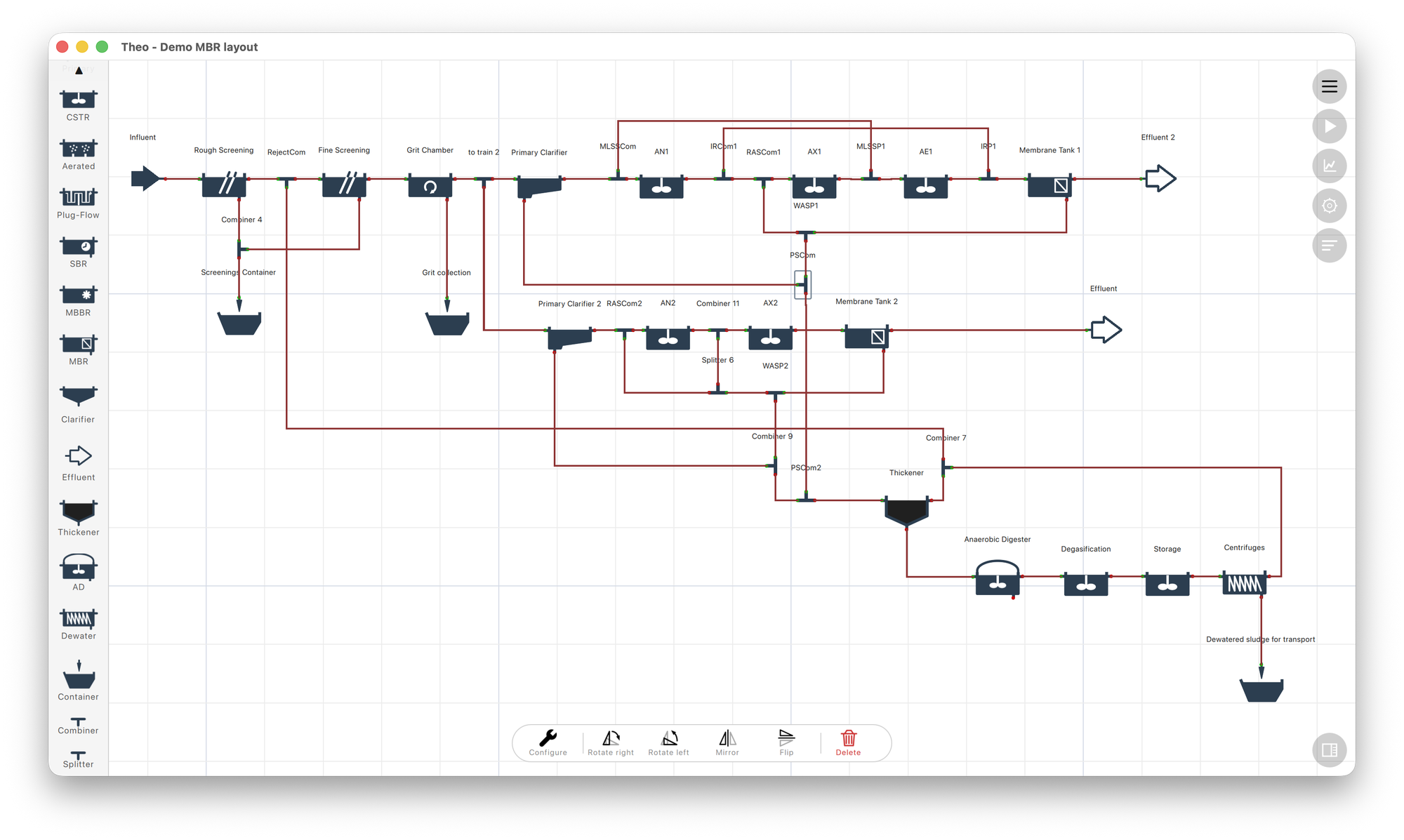 MBR (membrane bioreactor) plant layout built in Theo